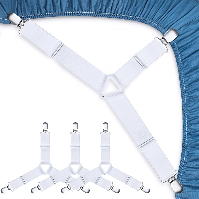 Bed Sheet Straps, Fitted Sheet Clips Sheet Straps, Say Goodbye to The Messy by JBYAMUS