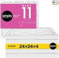 Simply 24x24x4 Air Filter, MERV 11, 6 Pack, Furnace Air Filter for HVAC (Actual Size: 23.5"x23.5"x3.63") DUST, Pet & Allergy Control