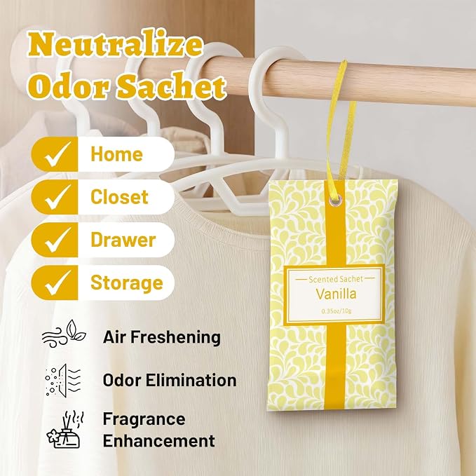 STRN Scented Sachets for Drawer and Closet, Vanilla Scent 14-Pack for Home - Image 5