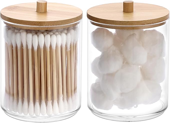 Hipiwe 2 Packs Acrylic Qtip Holder Clear Bathroom Dispenser - Image 9