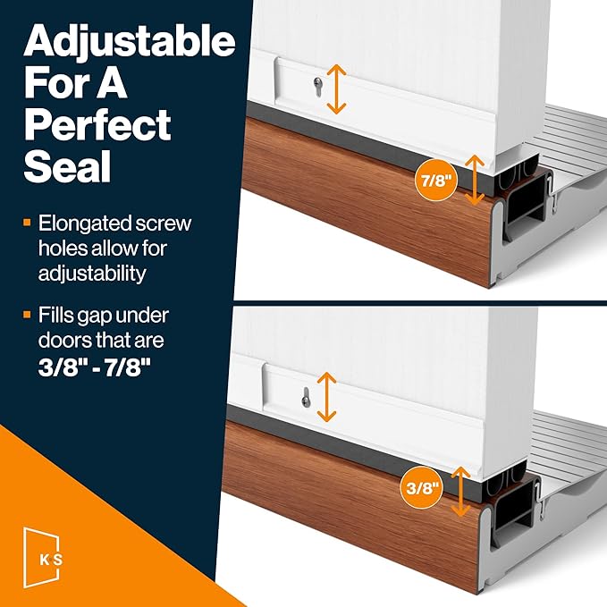 Adjustable Double Bubble Door Sweep & Draft Stopper | Under Door Seal - Image 3