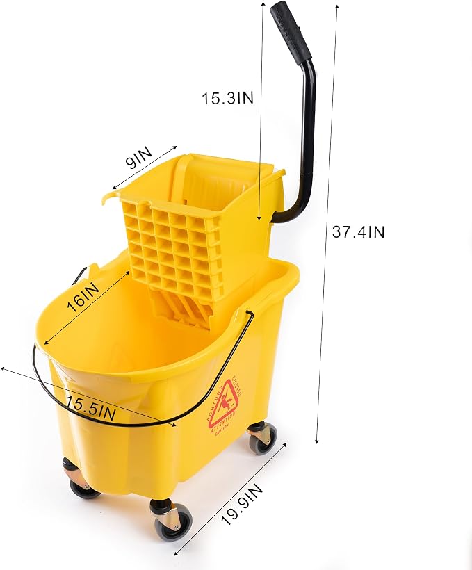 Matthew Cleaning 38 Quart Commercial Mop Bucket INCL.Wet String Mop - Image 2