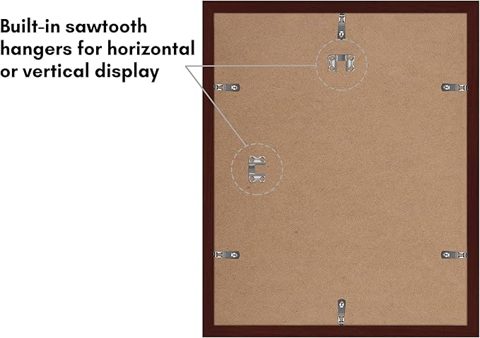 Americanflat 12x15 Picture Frame with Polished Plexiglass - Set of 5 - Use as 9x12 Frame with Mat or Display 12x15 Photo Without Mat - Galleria Collection - Picture Frames for Wall Display - Mahogany