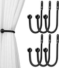 VRSS 6" L x 3" W Wall Mount Curtain Tiebacks Drapery Holdbacks Black, Simple by VRSS