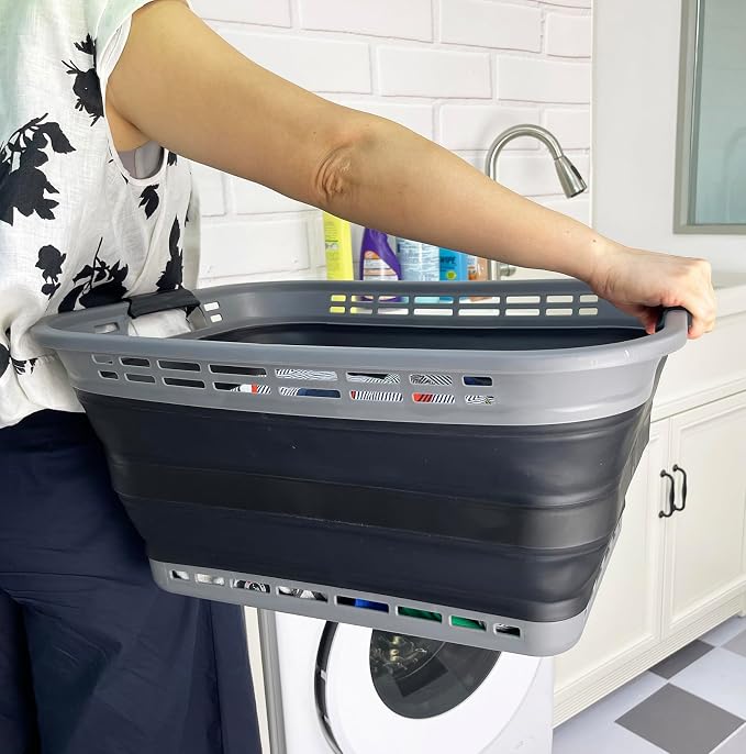 SAMMART 42L Collapsible Plastic Laundry Basket - Image 3