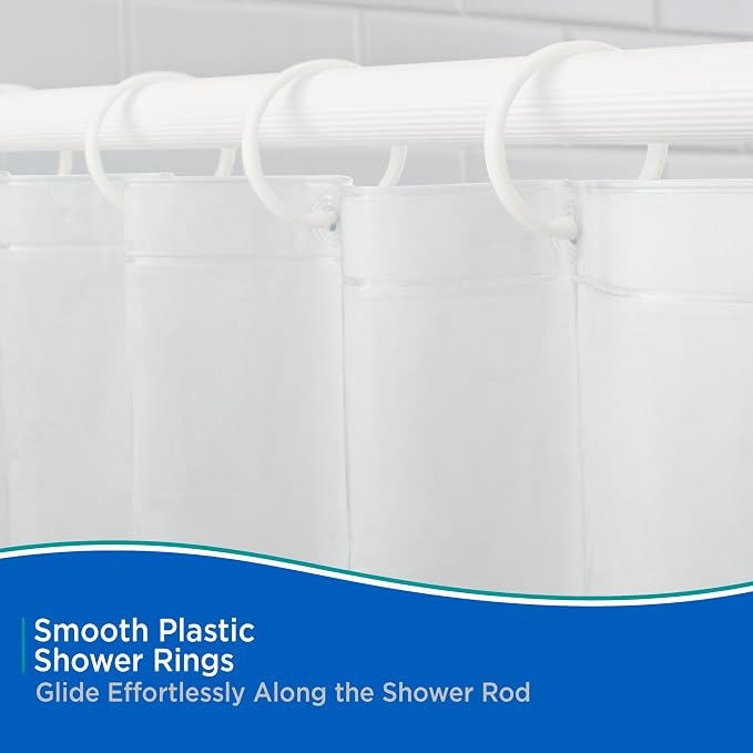 Kenney KN61217 Rust-Proof Smooth Plastic Shower Curtain Rings - Image 4
