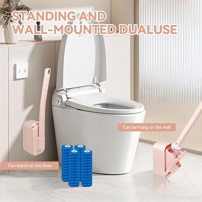 Disposable Toilet Brush with 48 Refills, Toilet Cleaning Supplies, Toilet Wand - Image 3