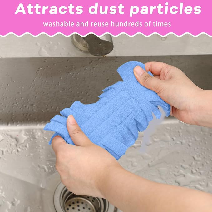 Zubebe 12 Pcs Reusable Duster Refills Fleece - Image 2