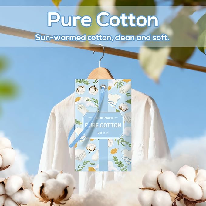SCENTORINI Scented Sachets for Drawer and Closet, Pure Cotton Scent 14 Pack - Image 2