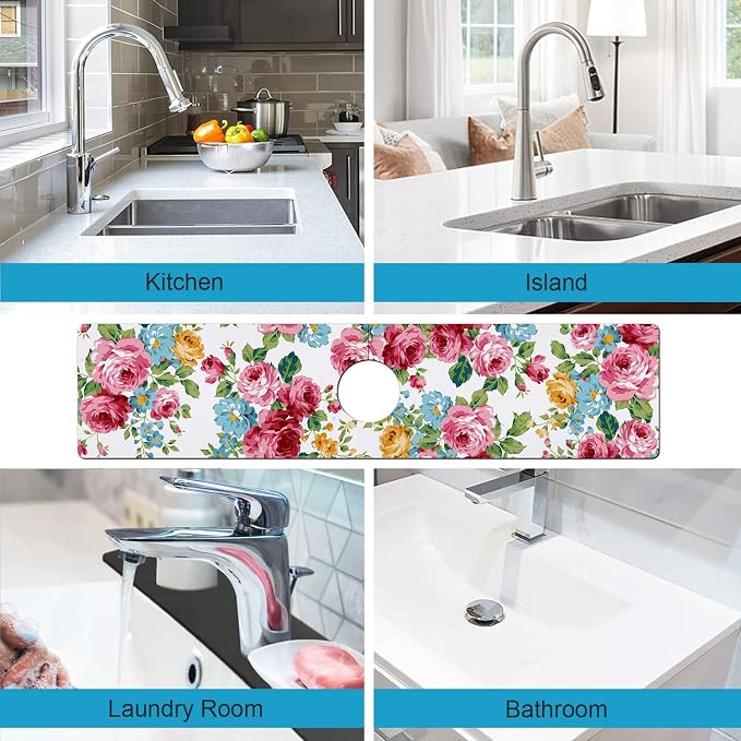 Kitchen Sink Splash Guard Faucet Mat Super Absorbent Fast Drying Mat Sink - Image 4