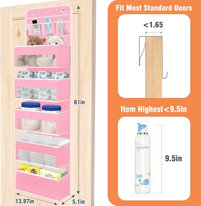 Over The Door Organizer Storage Large Capacity Hanging Bedroom Storage | 6 - Image 2