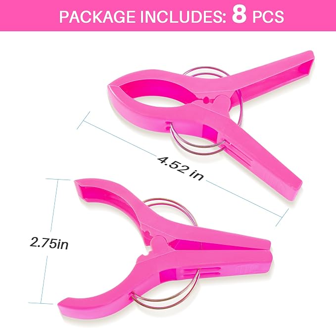 JABINCO Beach Towel Clips 8 Pack Large Chair Clips - Image 7