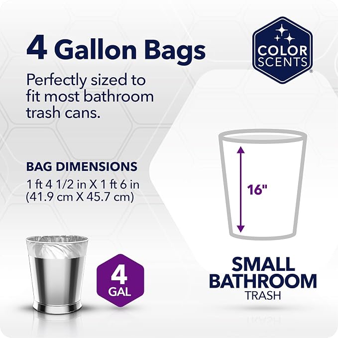 Color Scents 4 Gallon Small Trash Bags Drawstring 720 Bags | Bulk small - Image 2
