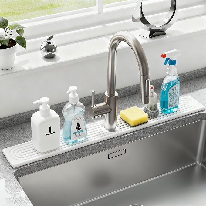 Faucet Mat for Kitchen Sink, Diatomite Drying Stone Mat Sink Protector by NSVNSV