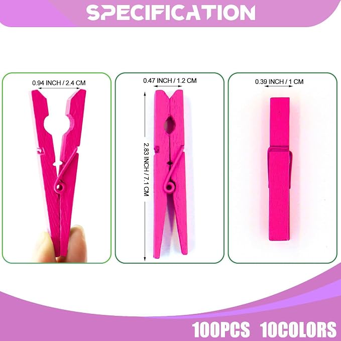 100 Pcs Wooden Clothespins - Image 7