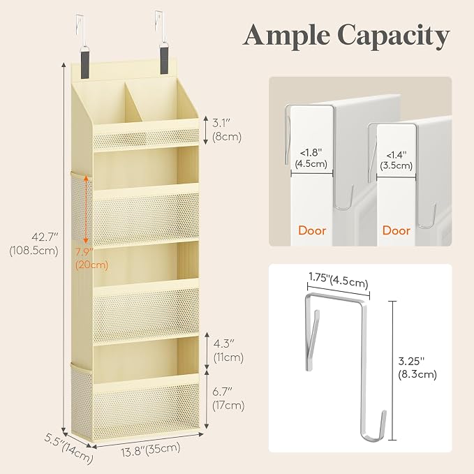 Lifewit 4 Tier Over the Door Organizer, Diaper Hanging Storage - Image 3