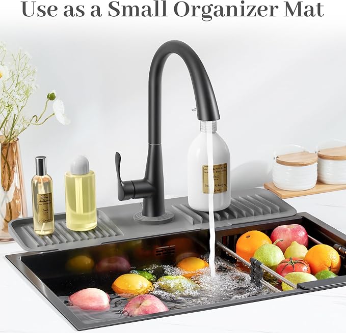 PoYang 17.7 Inch Silicone Sink Splash Guard, Kitchen Sink Mat, Keeps Faucet - Image 7