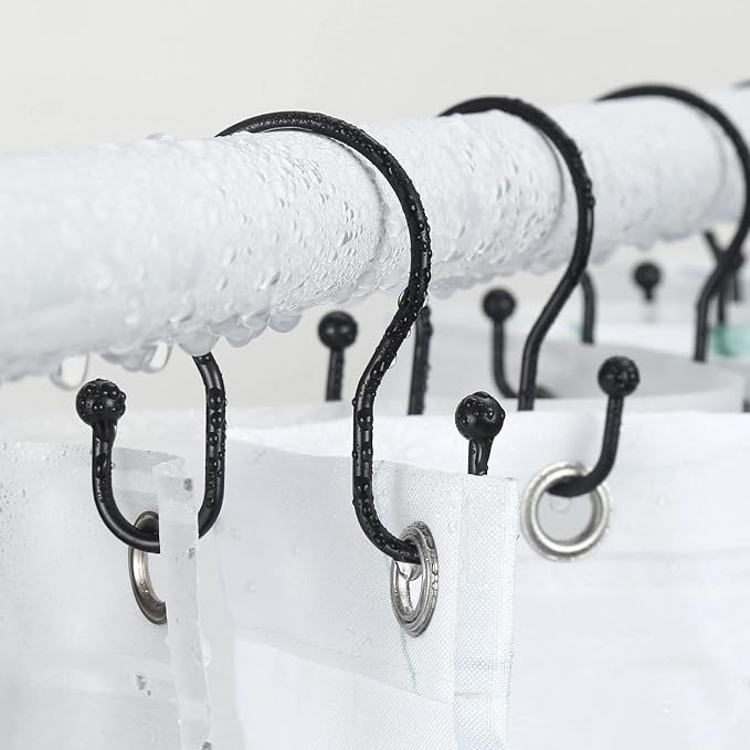 Shower Curtain Hooks, Stainless Steel Shower Curtain Hangers, Minimalist Shower - Image 2