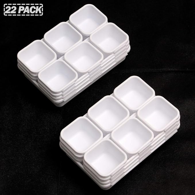 Set of 22 Interlocking Desk Drawer Organizer Tray Dividers Plastic Shallow - Image 7