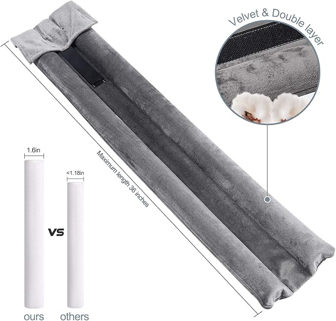 GDHOMM Door Draft Stopper for Bottom of Doors, Door Sweep Gap Filler Soundproof - Image 3