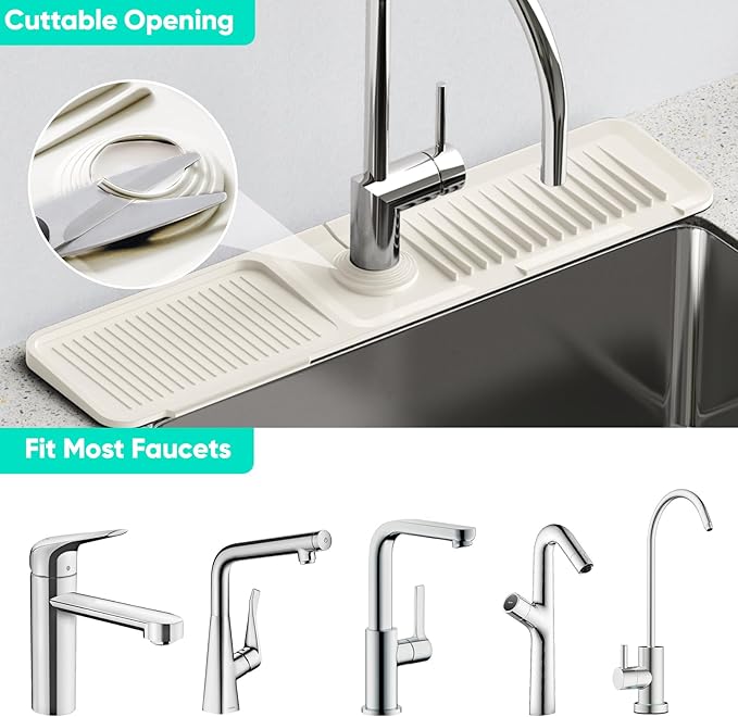 24'' Faucet Mat for Kitchen Sink Faucet Mat Kitchen Sink Splash Guard Silicone - Image 5
