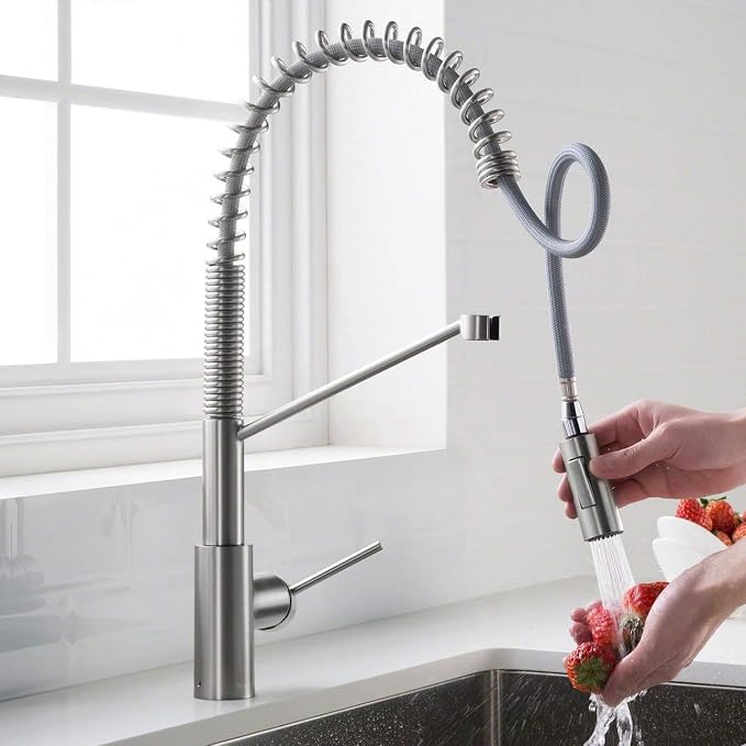 KRAUS Oletto Commercial Style Single Handle Pull Down Kitchen Faucet - Image 6
