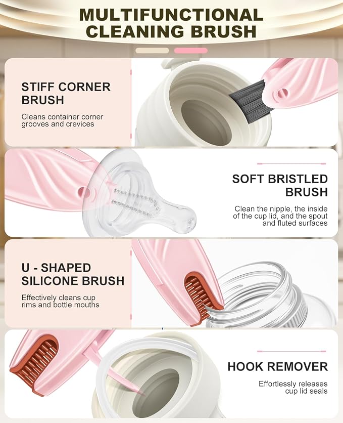 4 in 1 Cup Lid Gap Cleaning Brush Set 2 Pcs - Image 3