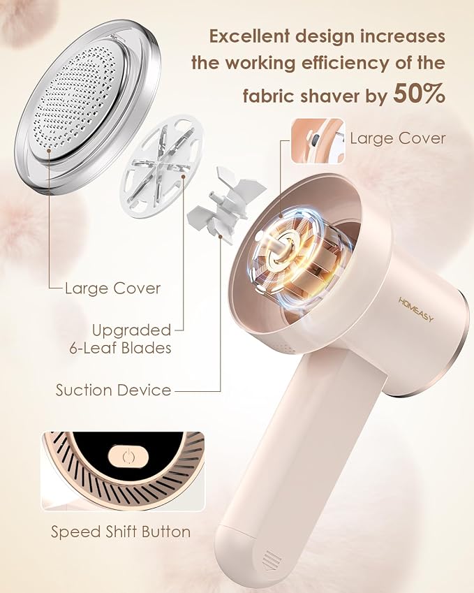 HOMEASY Fabric Shaver, Rechargeable Lint Remover - Image 3