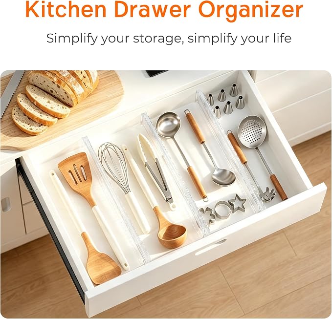 4 Pack 2.36" High Shallow Drawer Dividers, 12.5"-21.3" Expandable | Adjustable - Image 4