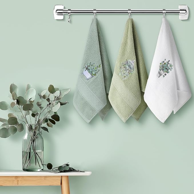 3 Pcs Eucalyptus Leaves Hand Towels - Image 4