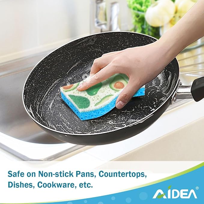 AIDEA Sponges Kitchen, Non-Scratch Scrub Sponge-6Count | Sponges - Image 5