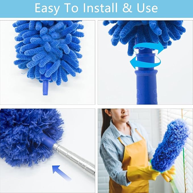 Buysenton Cobweb Duster with Extension Pole, Washable Cleaning Duster Kit with - Image 5