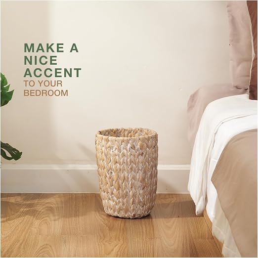 84ECO 2-Pack White Wicker Trash Cans - Image 3