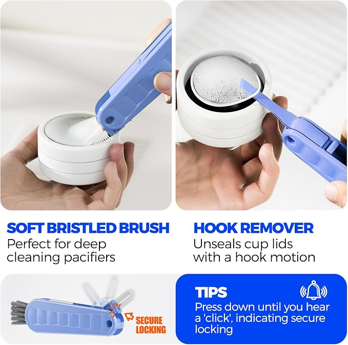 Holikme 6 Pack 4 in 1 Cup Lid Cleaning Brush 3 Straws Bottle Brush, Carrot | 4 - Image 4
