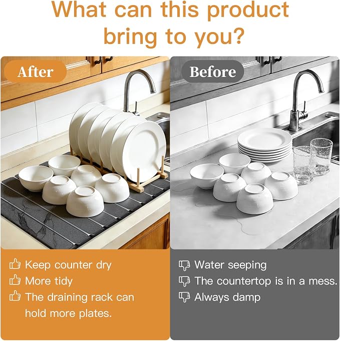 Stone Dish Drying Mat for Kitchen - Image 5
