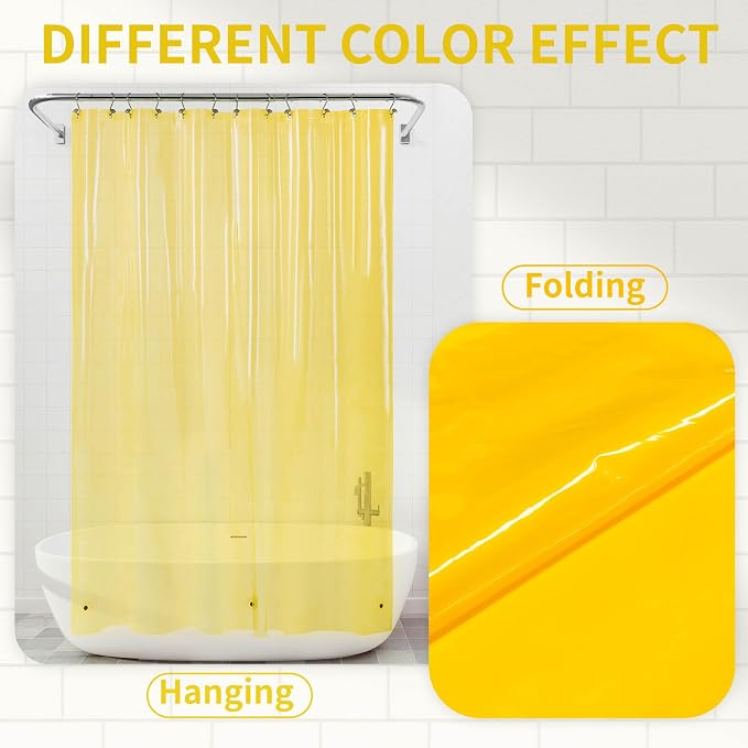 Barossa Design Clear Yellow Shower Curtain Liner Standard Size - Image 2