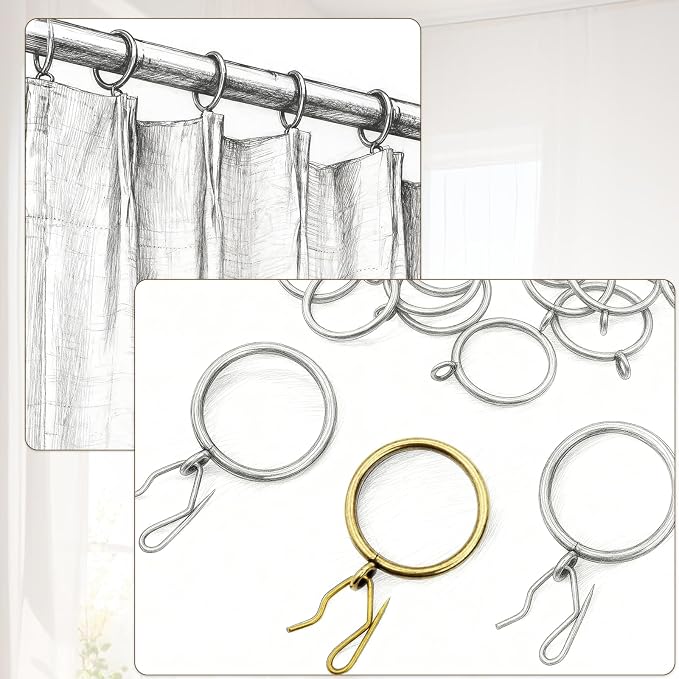 80 Pcs Curtain Rings and Hooks 1.52 Inch - Image 6