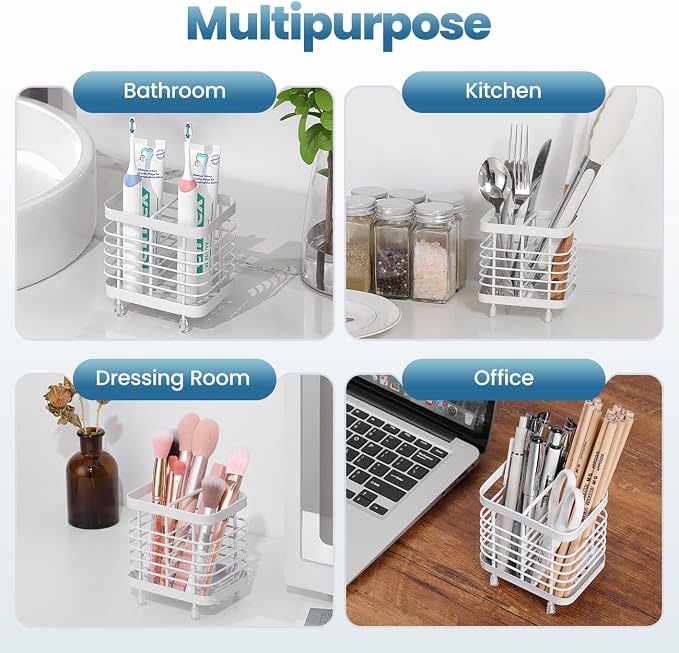 Luxspire Toothbrush Holders for Bathroom, Stainless Steel, 2 Slots, Toothbrush - Image 8