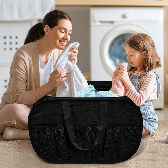 Collapsible Laundry Baskets, Tear Proof Pop Up Laundry Hamper - Image 2