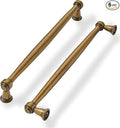 khtumeware 6 Pack 10 inch Antique Brass Cabinet Pulls Handles Vintage Drawer Pulls Solid Cabinet Hardware Aged Kitchen Handles for Cabinets Cupboard Handles Drawer Handles