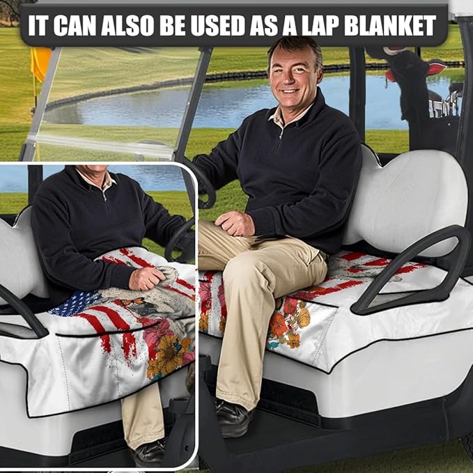 Golf Cart Seat Cover Cushion Made for Long Outdoor Rides, Featuring Breathable Fabric, Waterproof Layer and Secure Non-Slip Design