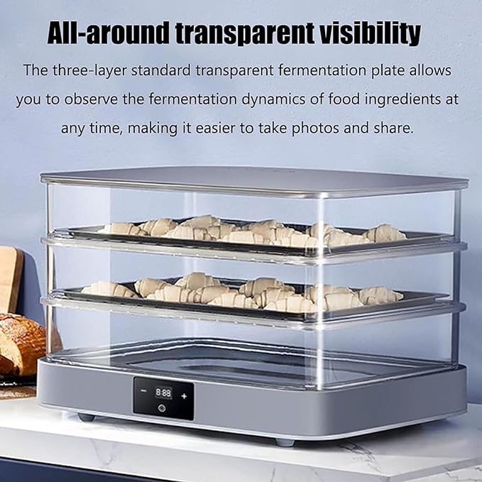 40L Bread Proofing Box, Electric Dough Proofer Machine for Home Use, 450mmx330mm Large Size Inner Cavity, Adjustable Temperature +Timing(1min-24h),Automatic Humidity Control