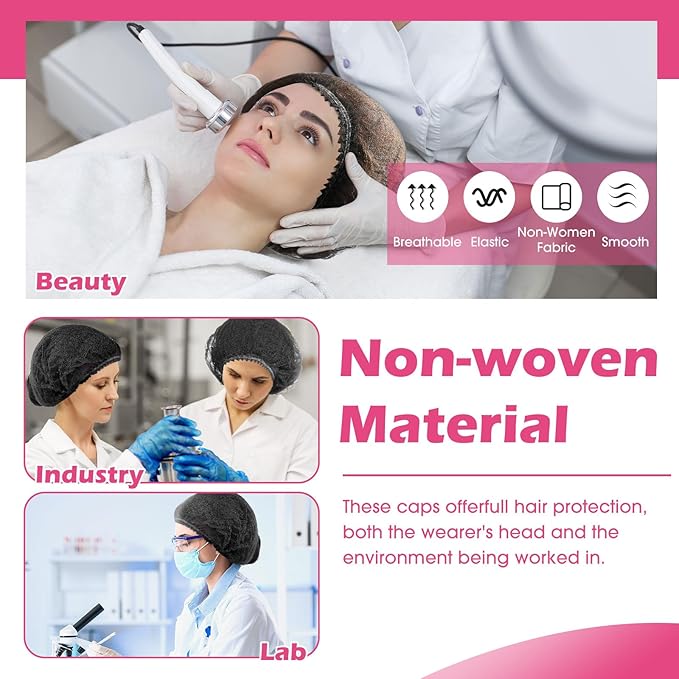 Yahenda 1000 Pcs Disposable Bouffant Caps Bulk Hair Nets 21" Non Woven Hairnet for Food Service Restaurant Lab Kitchen