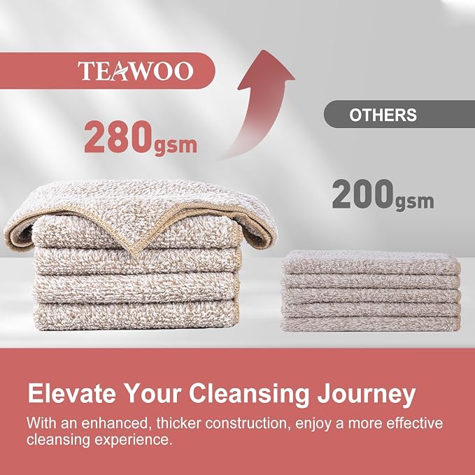 10 Pack Premium Washcloths, Highly Absorbent and Super Soft Face Towels | - Image 4