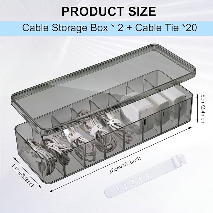 Tatuo 2-Pack Cord Organizer Box - Image 2