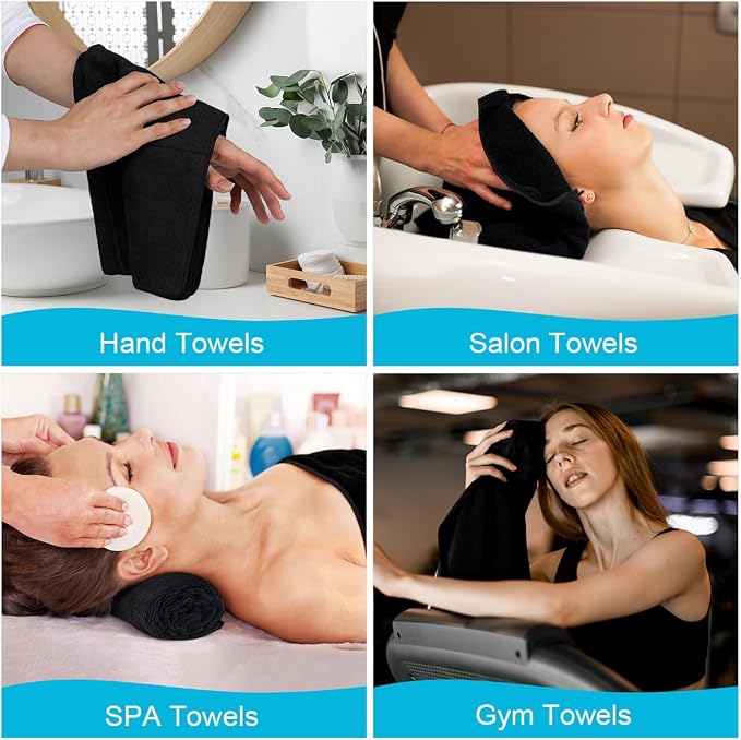 Orighty 24-Pack Black Hand Towels, 16x29 inch Microfiber Gym Towels | Quick - Image 7
