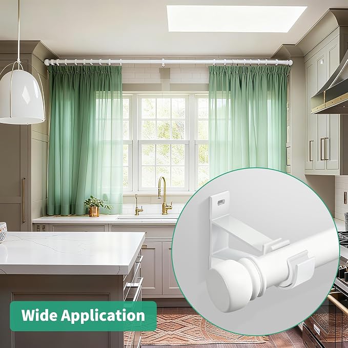 KOLAKO Curtain Rod Bracket, 1 Inch Heavy Duty Curtain Rods Holder Hooks Wall - Image 9