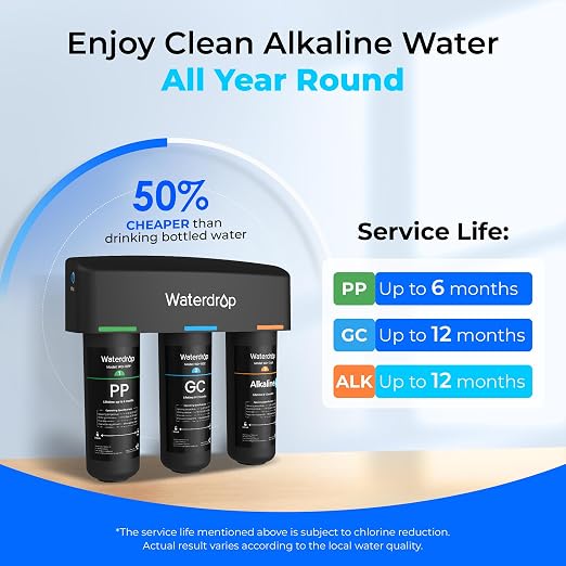 Waterdrop TSB-ALK 8 Layer Slightly Alkaline Under Sink Water Filter System | - Image 8