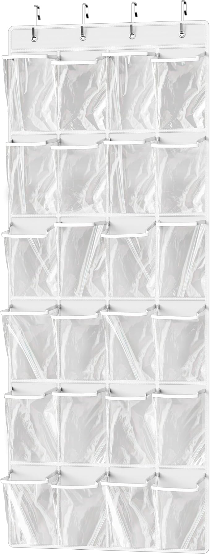 Simple Houseware 24 Pockets Large Clear Over the Door Shoe Organizer, 4 Durable by SimpleHouseware
