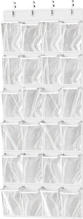 Simple Houseware 24 Pockets Large Clear Over the Door Shoe Organizer, 4 Durable by SimpleHouseware